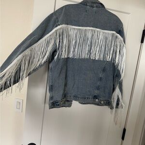 Jean jacket with fringe